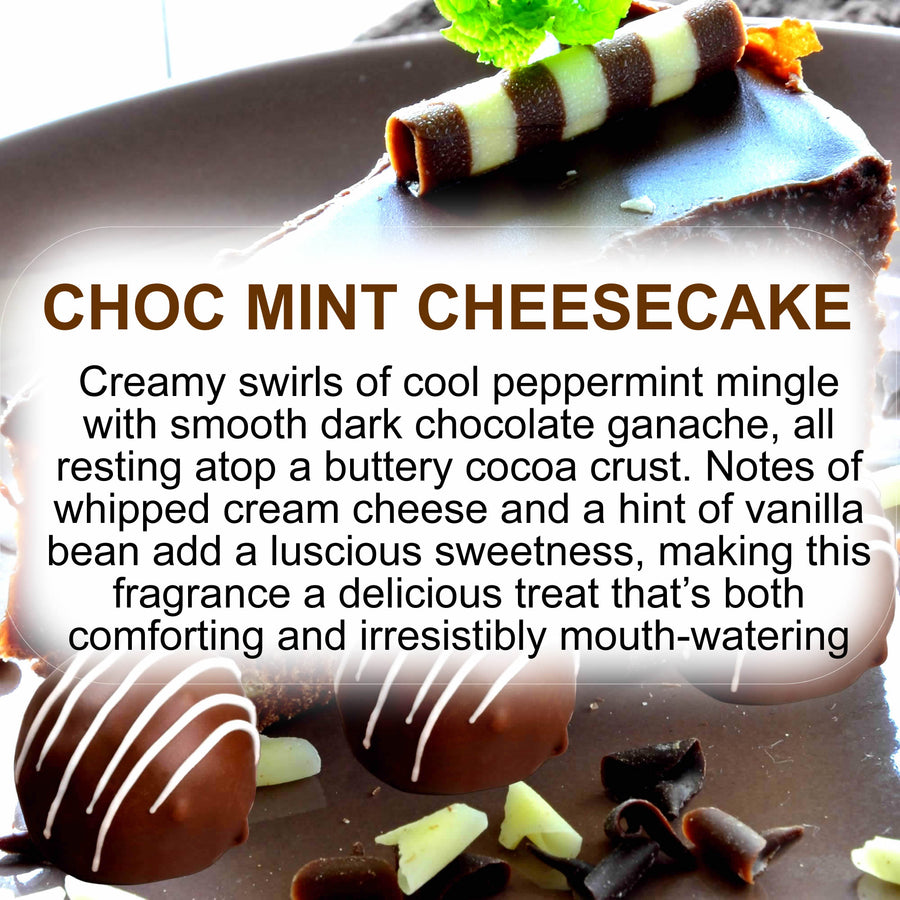 Choc Mint Cheesecake Body Massage Oil – vegan, cruelty-free chocolate and peppermint cheesecake fragrance, handmade in Australia.