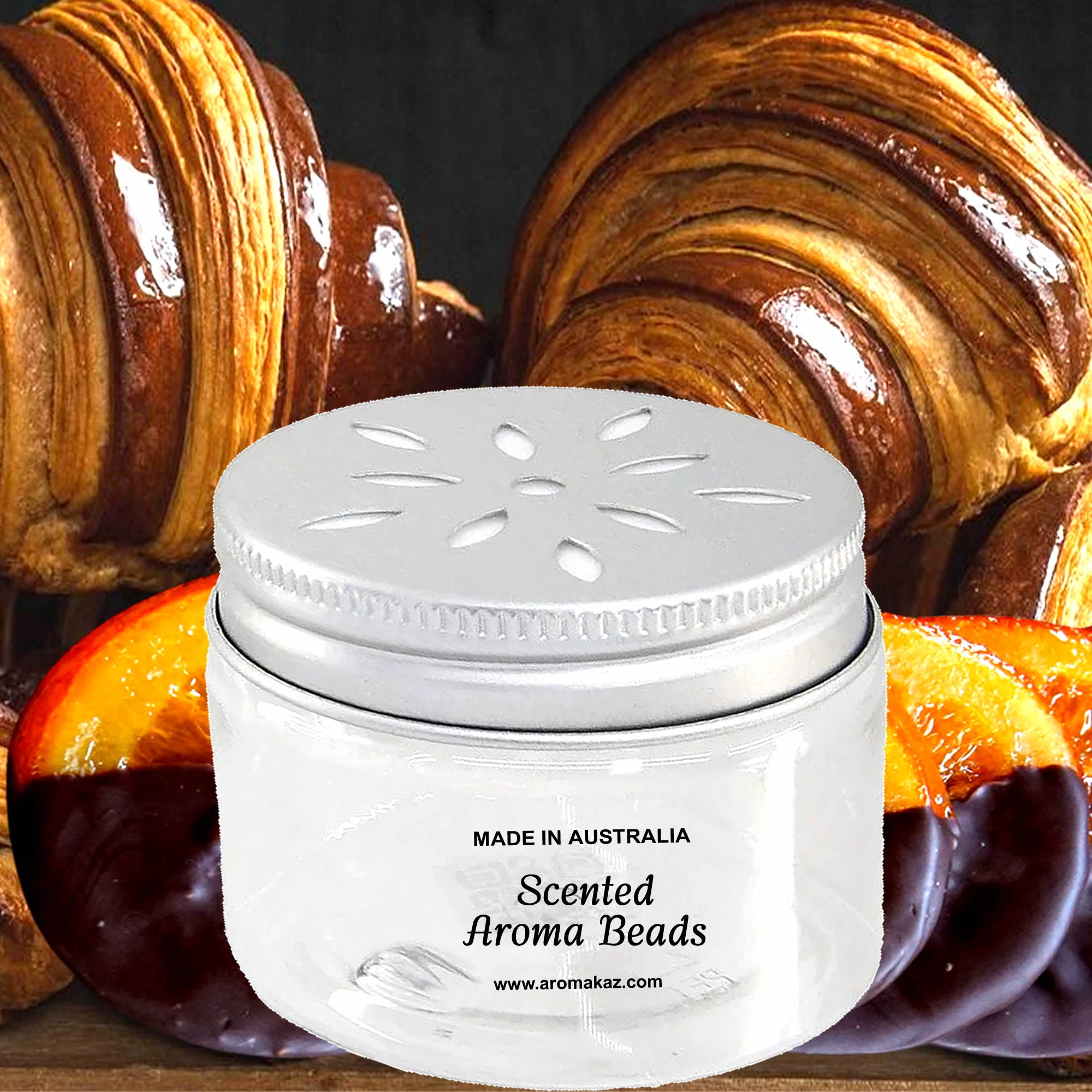 Choc Orange Croissants Air Freshener Aroma Beads - Room, Car, Pantry, Pet Areas, Linen