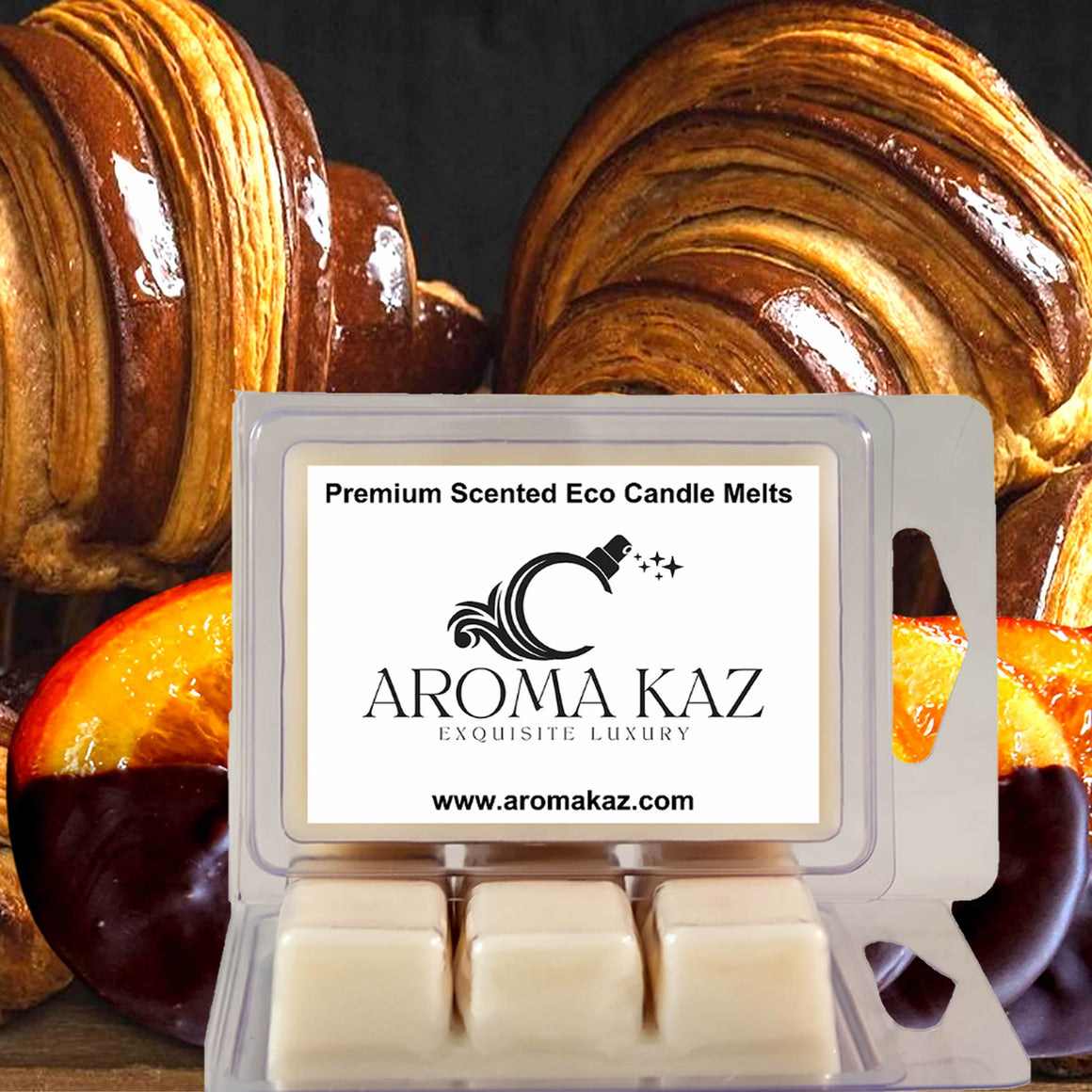 Choc Orange Croissants eco soy wax melts – vegan, cruelty-free featuring chocolate and zesty orange pastry aroma, handmade in Australia.
