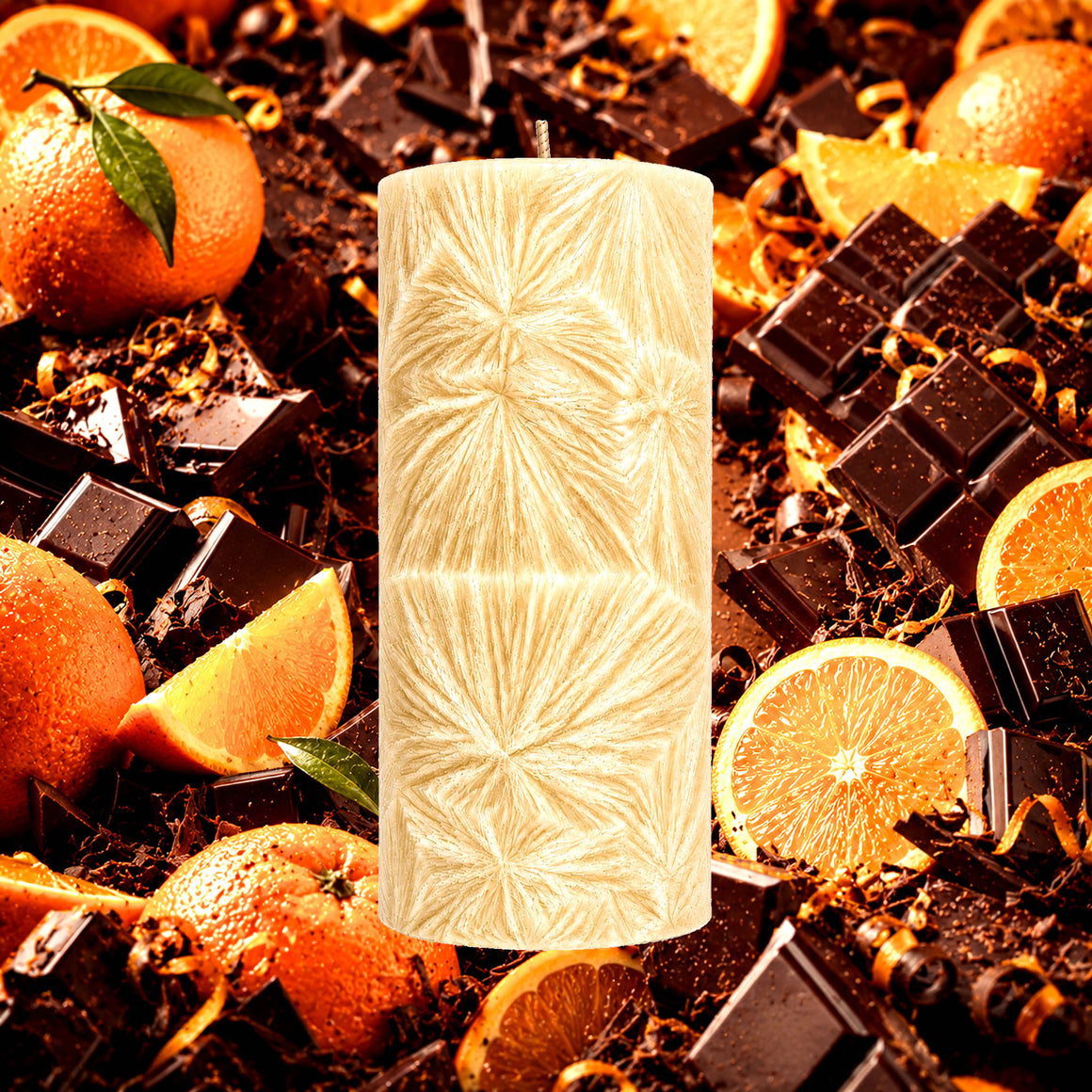 Choc Orange Pillar Candle