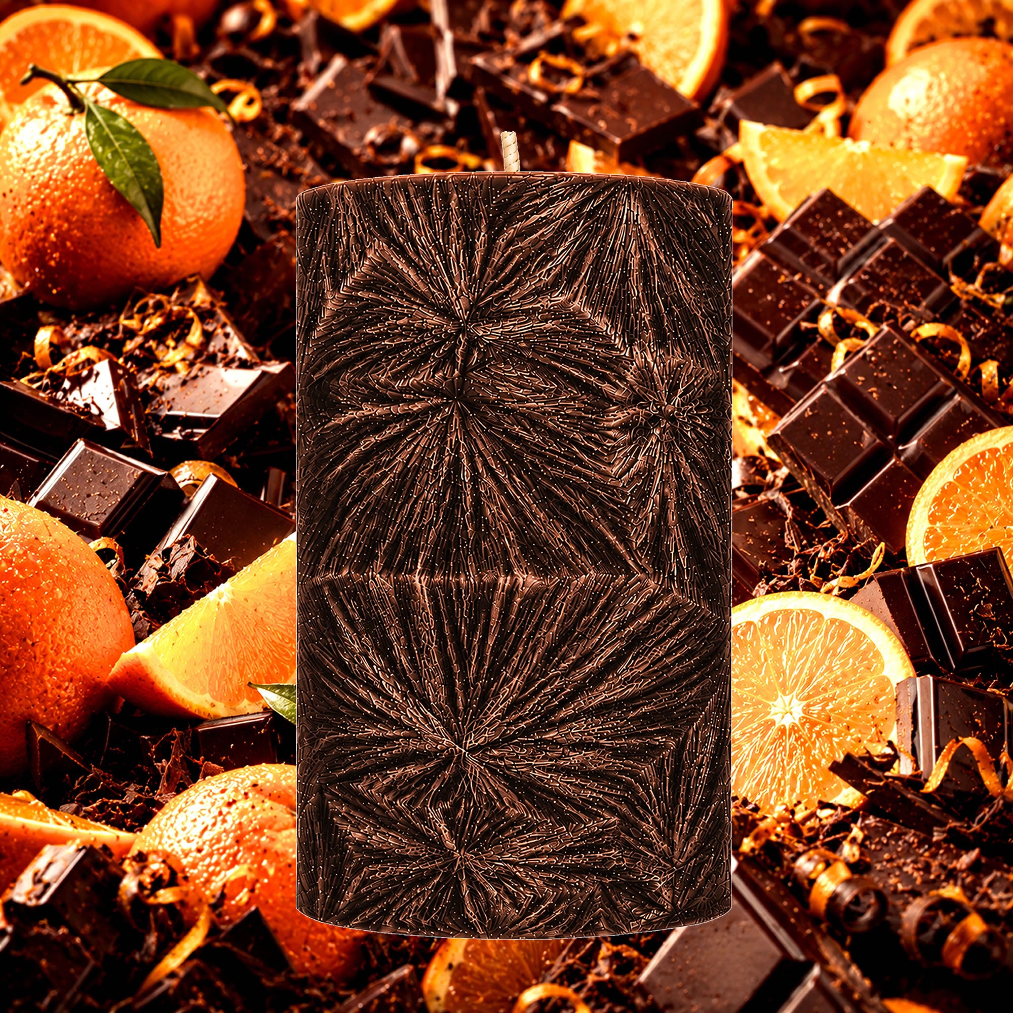 Choc Orange Pillar Candle