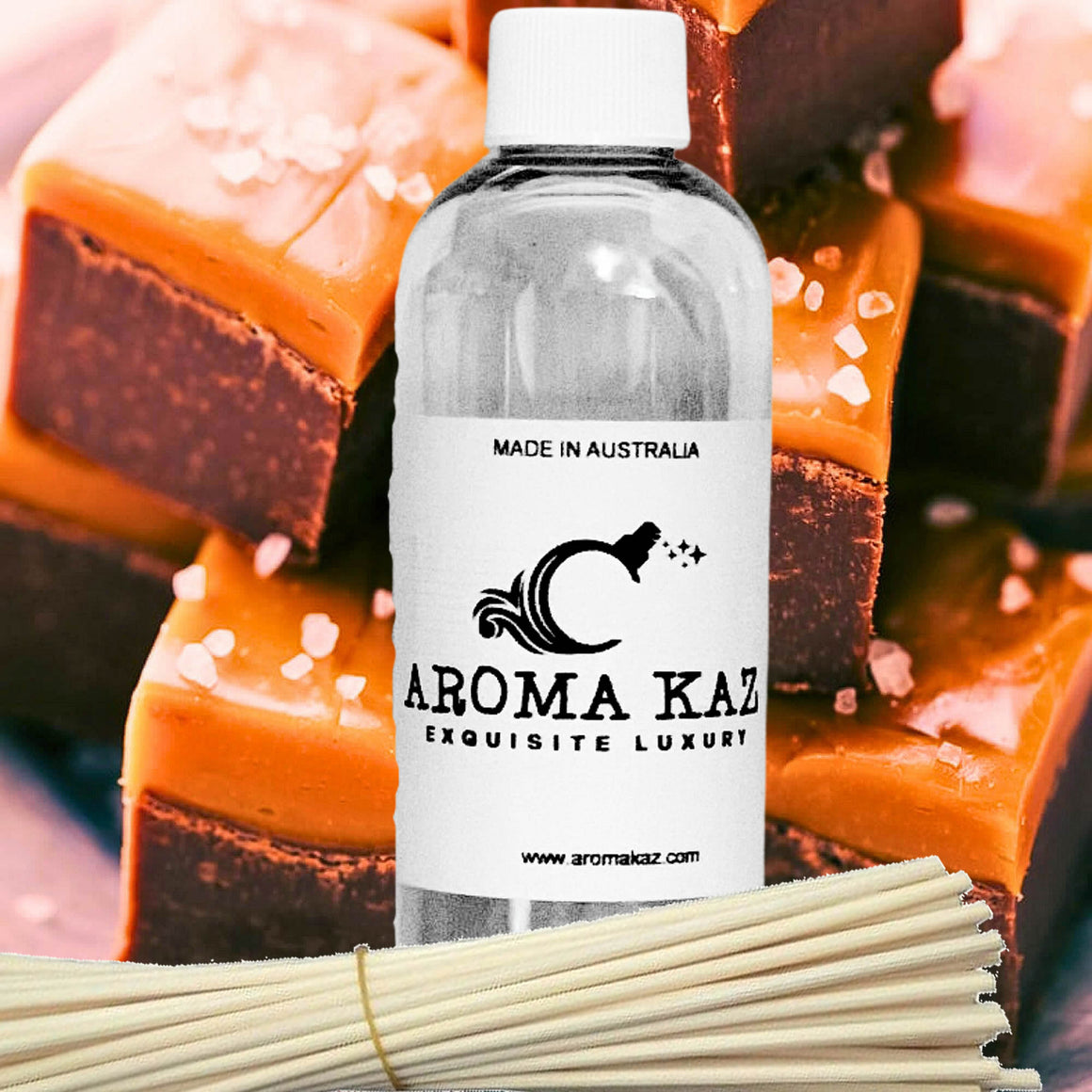 Chocolate Caramel Fudge Diffuser Fragrance Oil with Reeds – Vegan Cruelty-Free Home Aroma