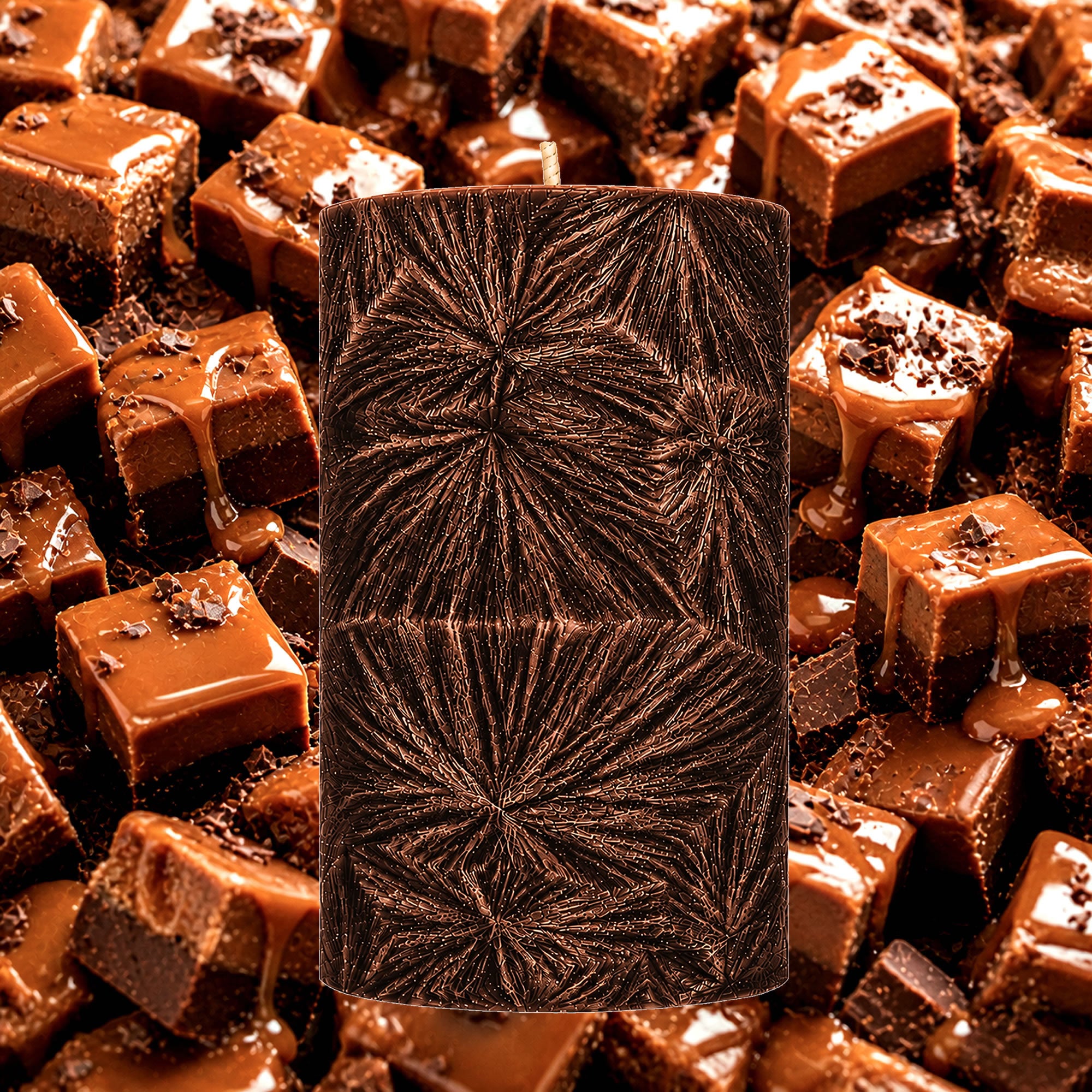 Chocolate Caramel Fudge Pillar Candle