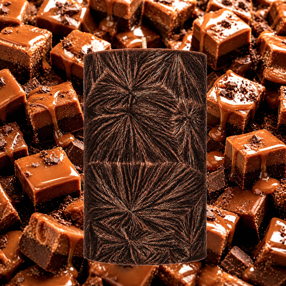 Chocolate Caramel Fudge Pillar Candle