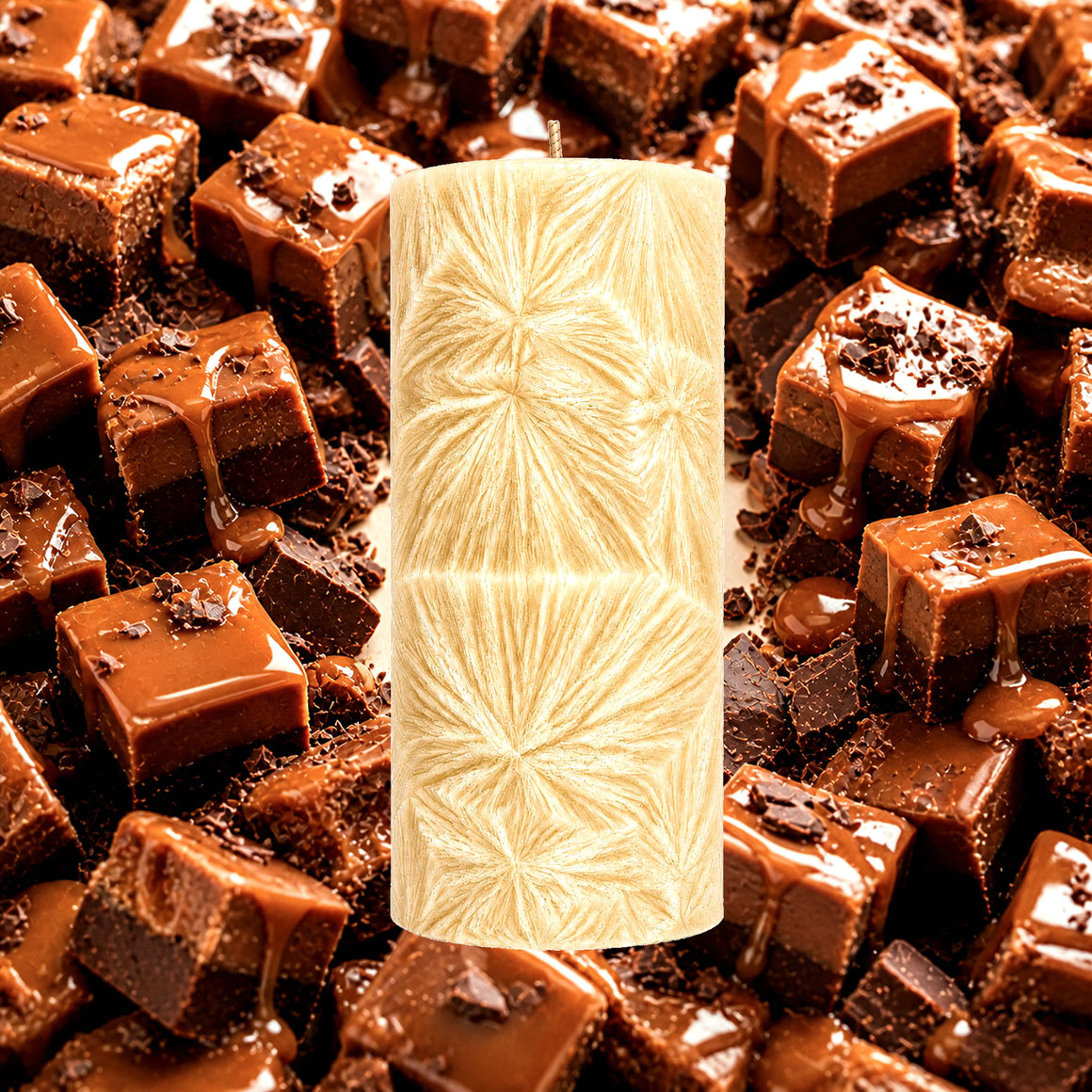Chocolate Caramel Fudge Pillar Candle