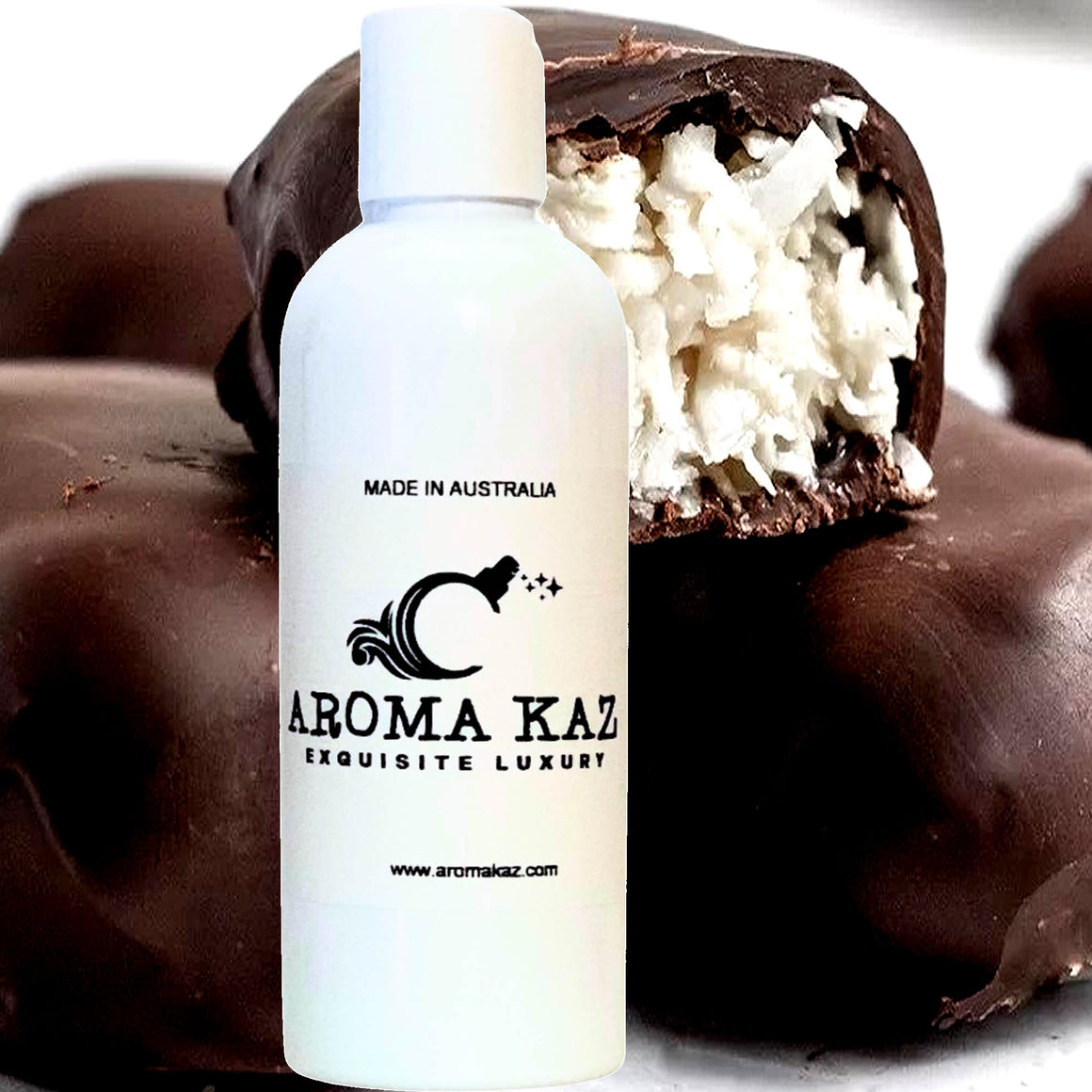 Chocolate Coconut Body Massage Oil – vegan, cruelty-free tropical coconut blended with rich chocolate, handmade in Australia.