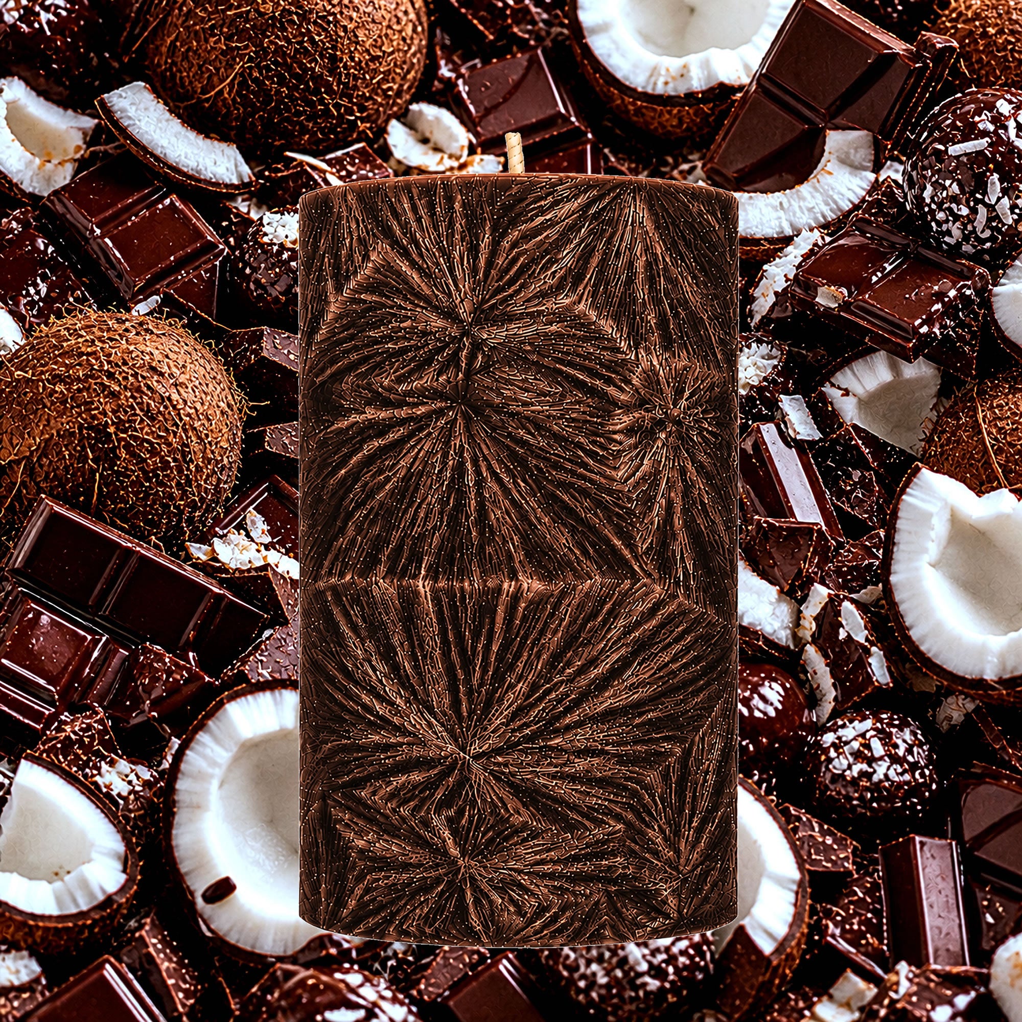 Chocolate Coconut Pillar Candle
