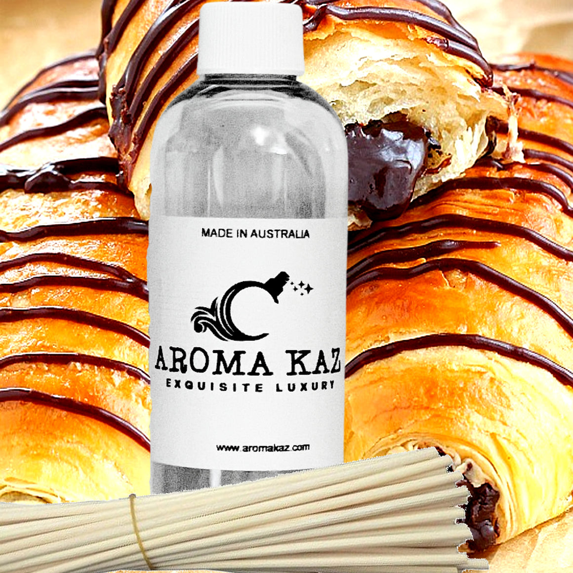 Chocolate Croissants Diffuser Fragrance Oil with Reeds – Vegan Cruelty-Free Home Aroma