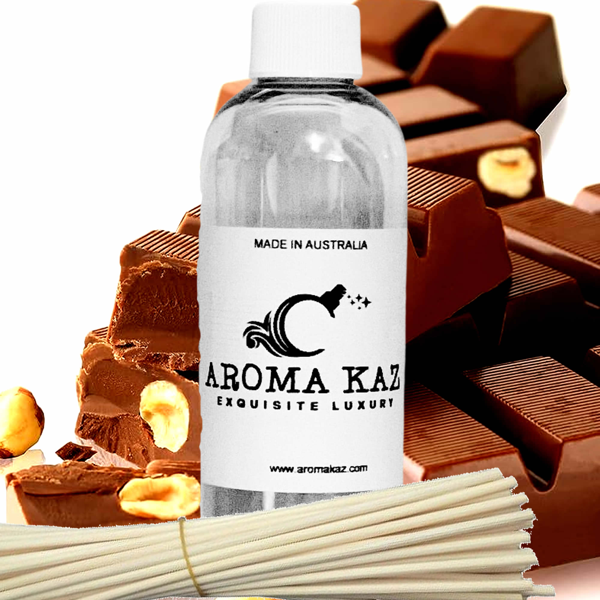 Chocolate Hazelnut Diffuser Fragrance Oil with Reeds – Vegan Cruelty-Free Home Aroma