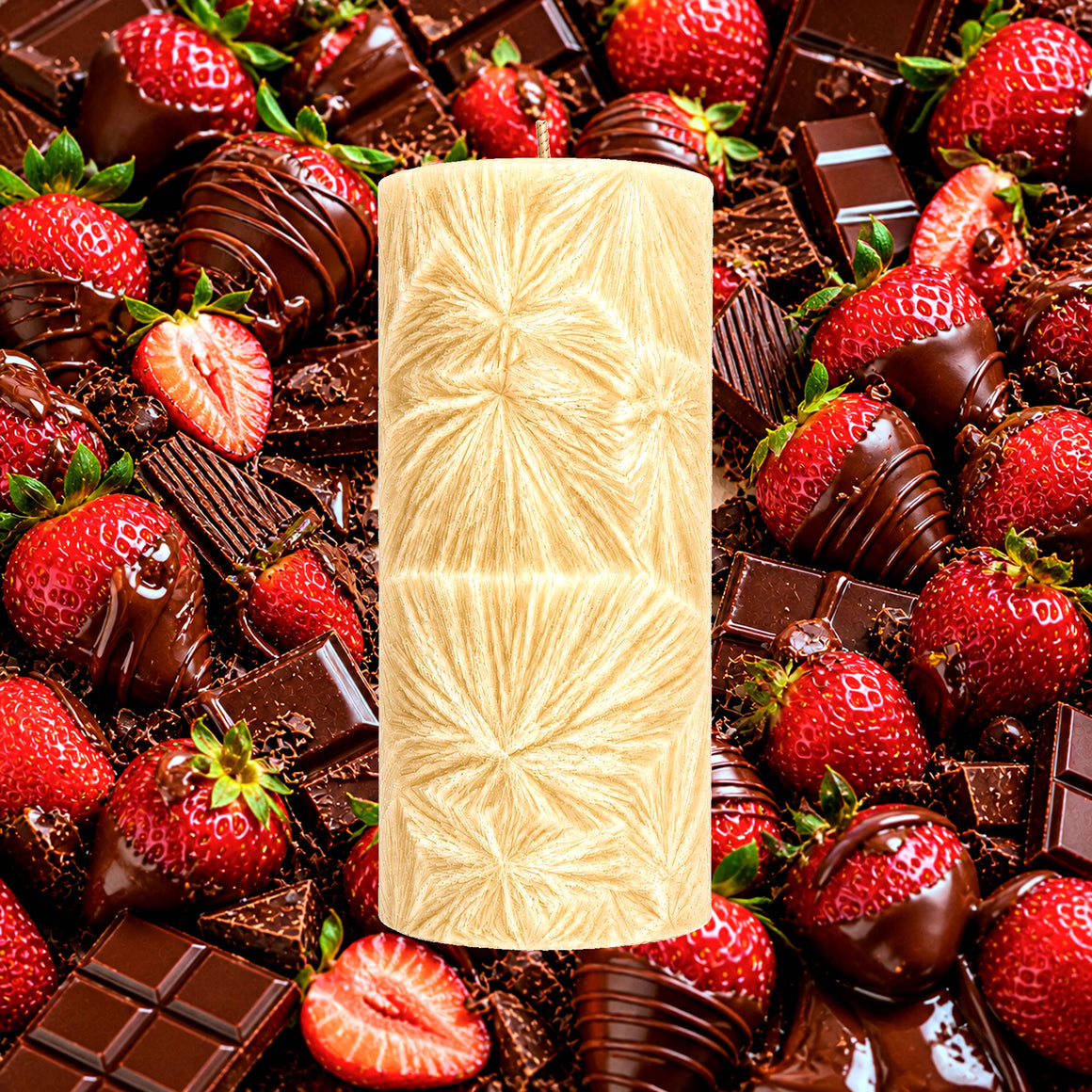 Chocolate Strawberries Pillar Candle
