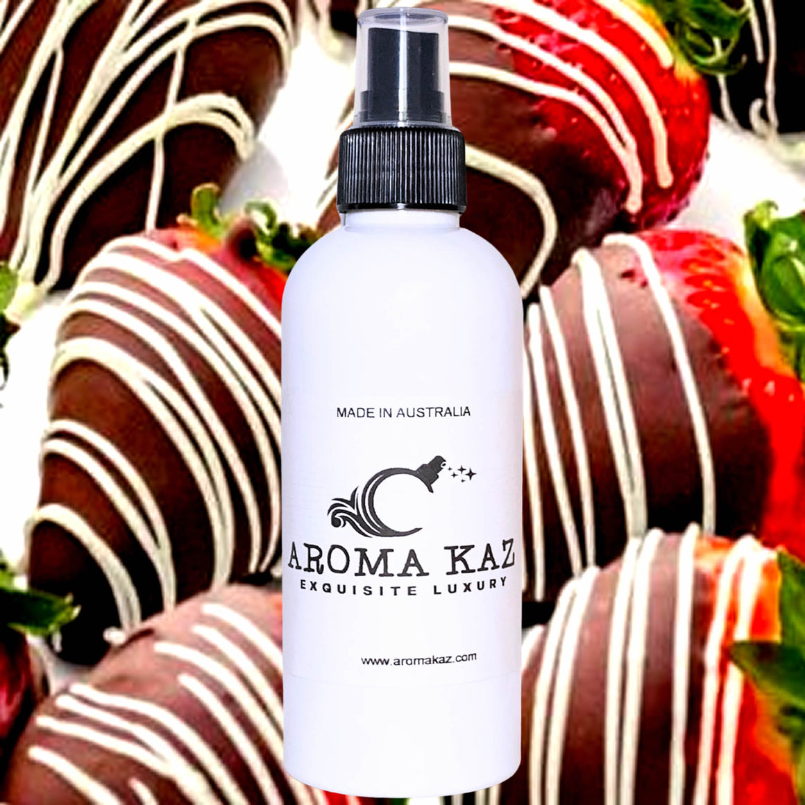 Chocolate Strawberries Body Spray Mist – vegan, cruelty-free body spray featuring chocolate-dipped strawberry aroma, handmade in Australia.