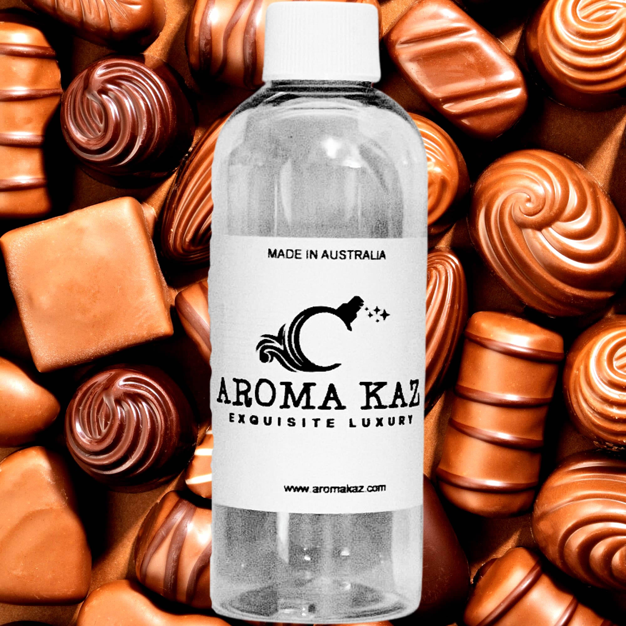 Chocolate fragrance oil for candle making, soap making and perfume blending – vegan, cruelty-free featuring rich chocolate aroma, handmade in Australia.