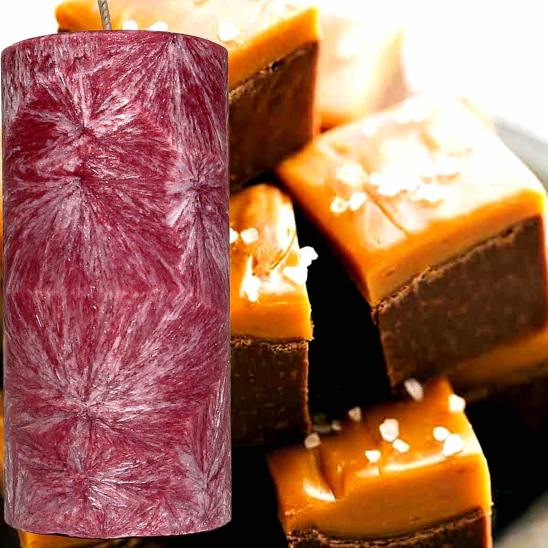 Chocolate Caramel Fudge Scented Palm Wax Pillar Candle