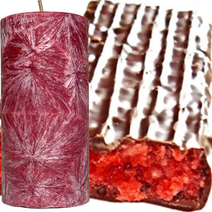 Chocolate Cherries Scented Palm Wax Pillar Candle