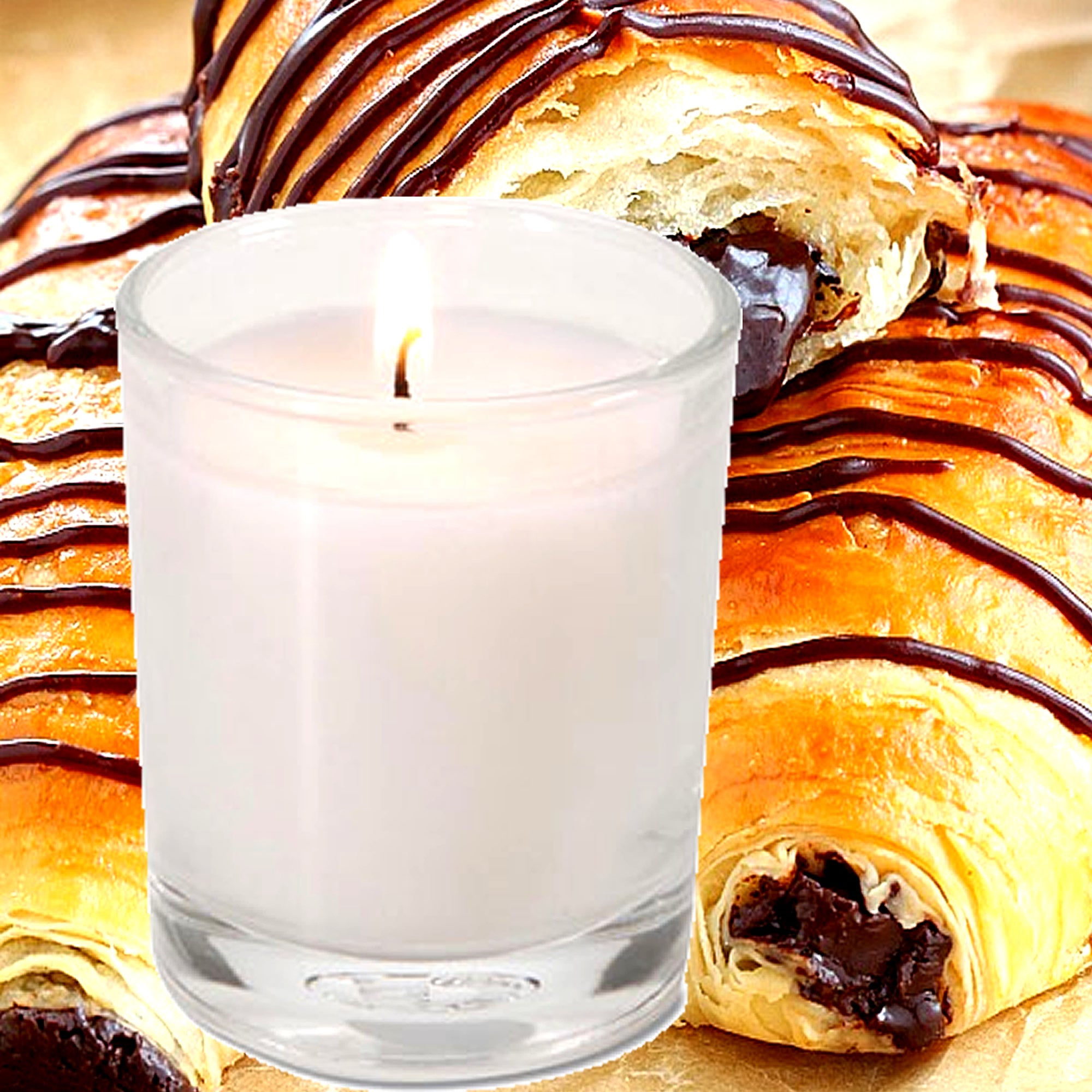 Chocolate Croissants Eco Soy Votive Candles – Clean Burn, Plant-Based, Vegan & Pet Safe