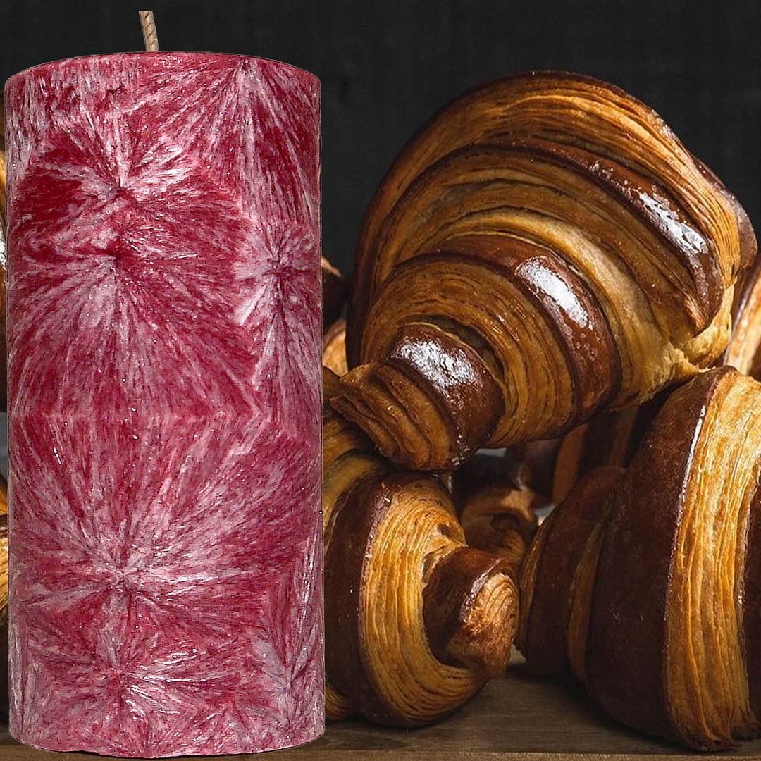 Chocolate Croissants Scented Palm Wax Pillar Candle
