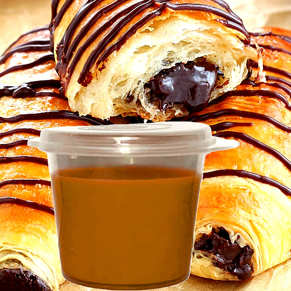 Chocolate Croissants Soy Candle Melt Shot Pots – Plant-Based, Vegan, Cruelty-Free, Hand-Poured