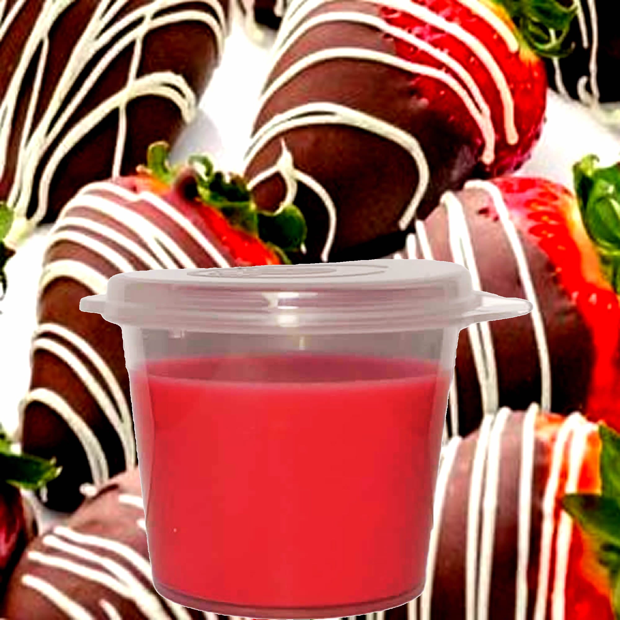 Chocolate Strawberries Soy Candle Melt Shot Pots – Plant-Based, Vegan, Cruelty-Free, Hand-Poured