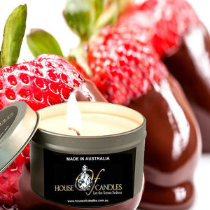 Chocolate Strawberries Scented Eco Soy Tin Candles