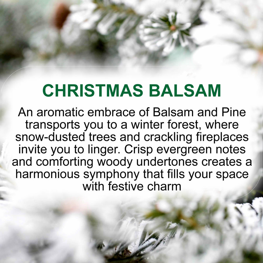 Christmas Balsam eco soy wax melts – vegan, cruelty-free featuring festive evergreen balsam aroma, handmade in Australia.