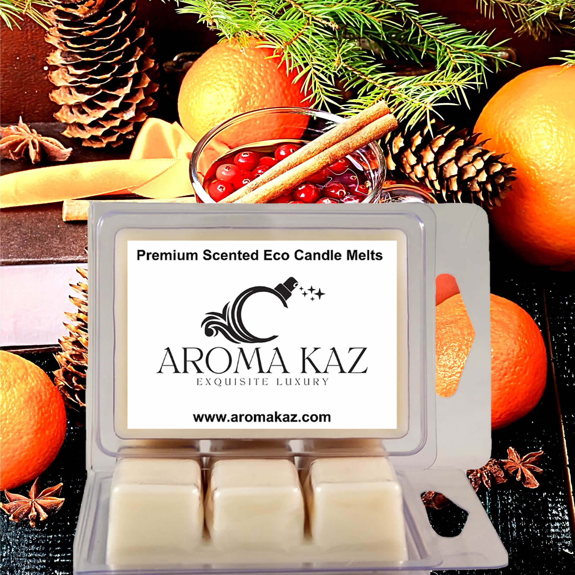 Christmas Cedar & Cranberries eco soy wax melts – vegan, cruelty-free featuring festive cedar wood and tart cranberry fragrance, handmade in Australia.