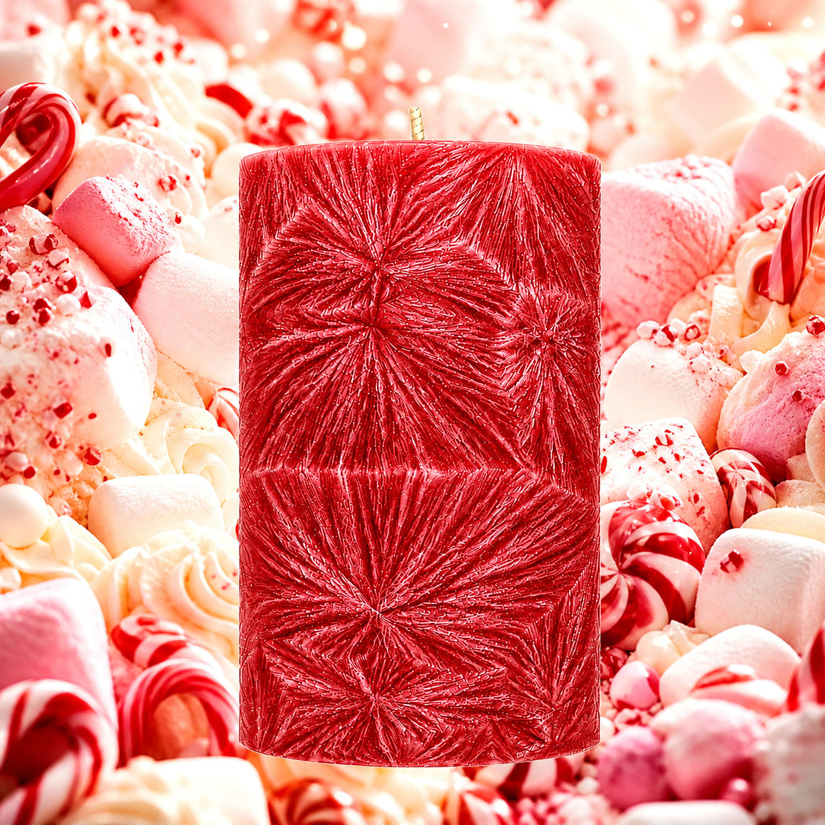Christmas Marshmallows Pillar Candle