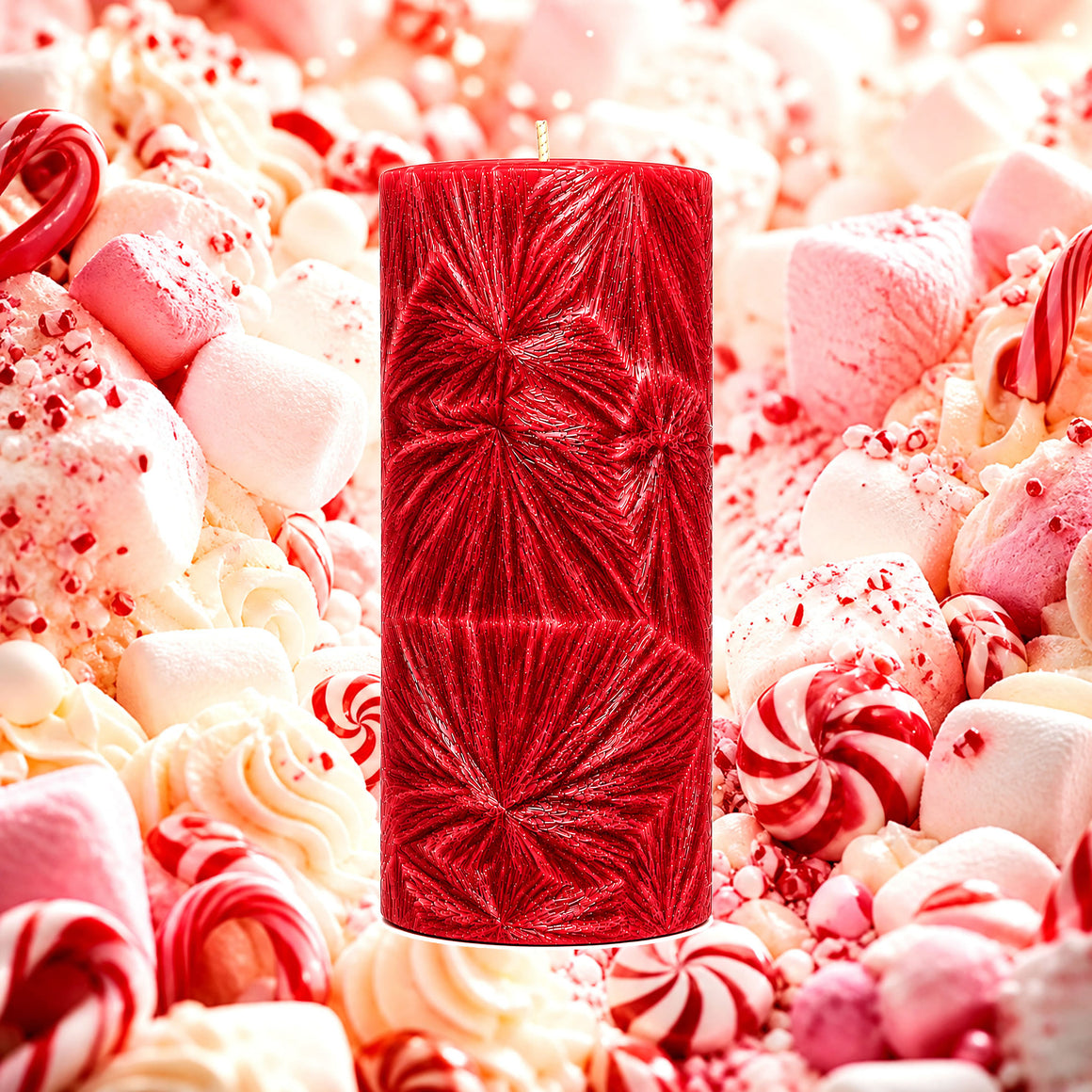 Christmas Marshmallows Pillar Candle