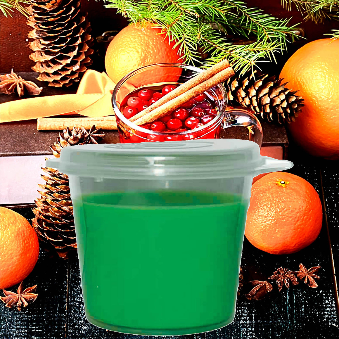 Christmas Cedar & Cranberries Soy Candle Melt Shot Pots – Plant-Based, Vegan, Cruelty-Free, Hand-Poured