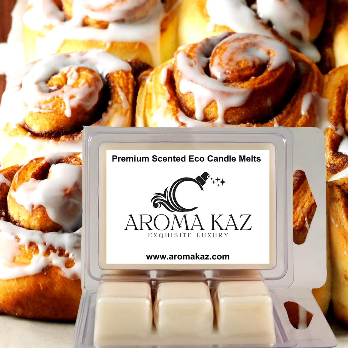Cinnamon Buns eco soy wax melts – vegan, cruelty-free featuring warm baked cinnamon aroma, handmade in Australia.