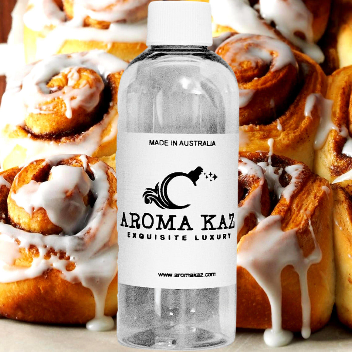 Cinnamon Buns fragrance oil for candle making, soap making and perfume blending – vegan, cruelty-free featuring warm baked cinnamon aroma, handmade in Australia.