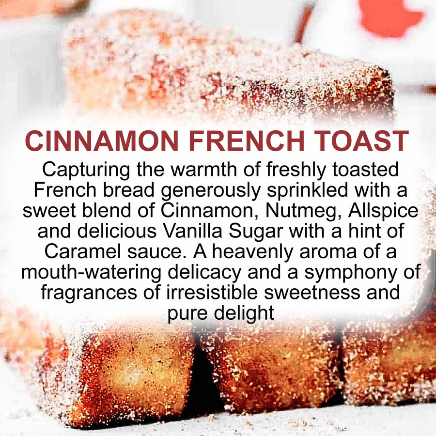 Cinnamon French Toast eco soy wax melts – vegan, cruelty-free featuring sweet cinnamon spice and sugary toast fragrance, handmade in Australia.