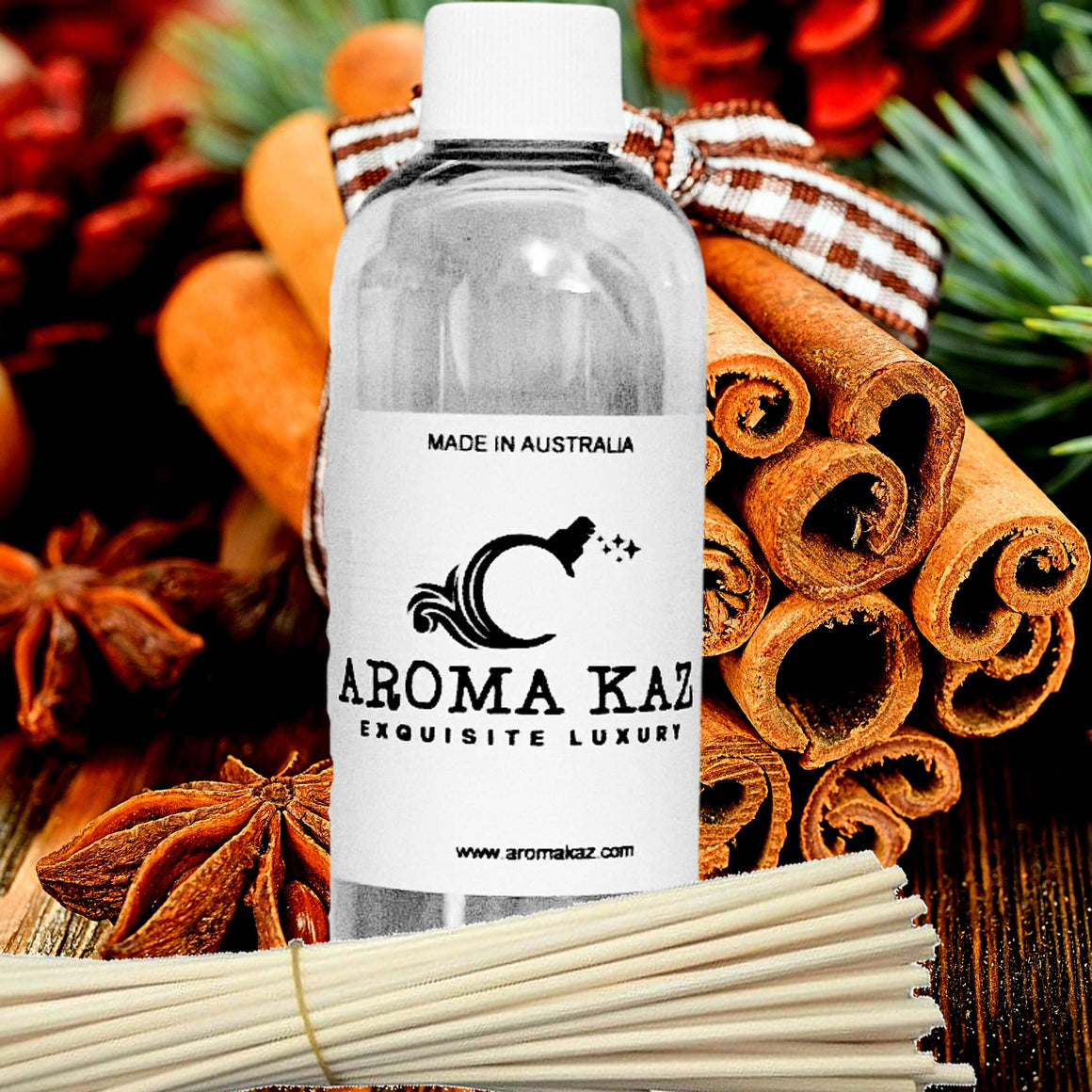 Cinnamon Spice Diffuser Fragrance Oil with Reeds – Vegan Cruelty-Free Home Aroma