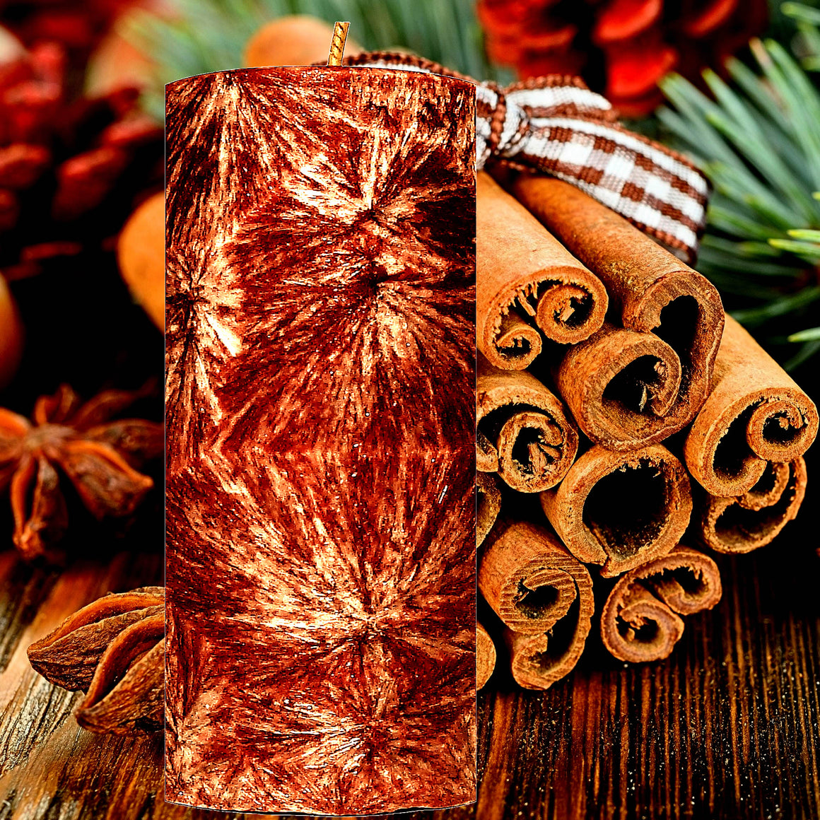 Cinnamon Spice Pillar Candle – Plant-Based, Eco-Friendly, Vegan, Cruelty Free