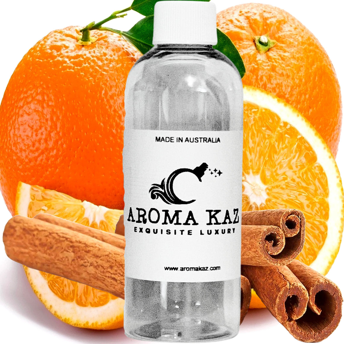 Cinnamon & Sweet Orange fragrance oil for candle making, soap making and perfume blending – vegan, cruelty-free featuring citrus and warm cinnamon spice blend, handmade in Australia.