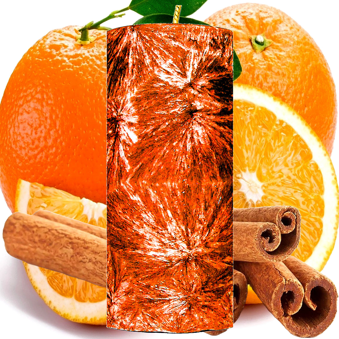 Cinnamon & Sweet Orange Pillar Candle – Plant-Based, Eco-Friendly, Vegan, Cruelty Free