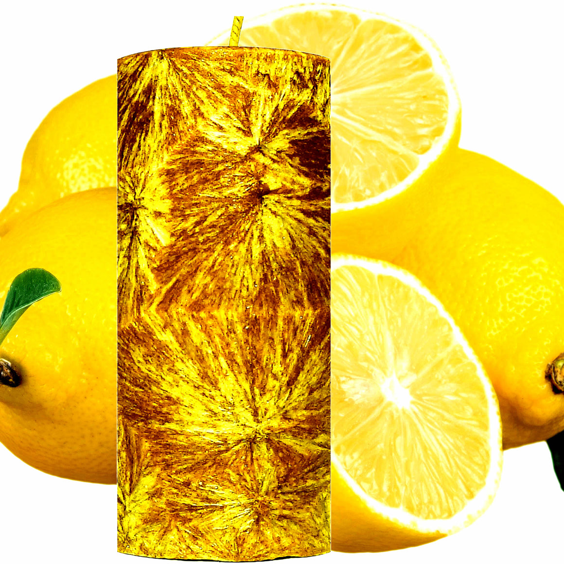 Citrus Lemons Pillar Candle – Plant-Based, Eco-Friendly, Vegan, Cruelty Free