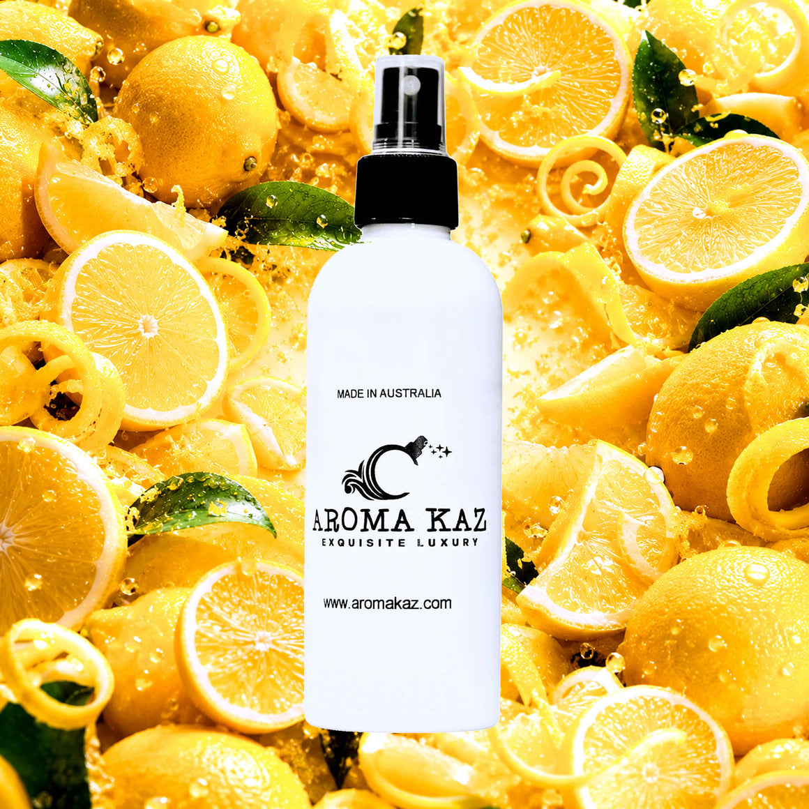Citrus Lemons Room Linen Car Air Freshener Spray Deodoriser eco-friendly vegan, cruelty-free body fragrance featuring bright fresh lemon aroma, made in Australia.
