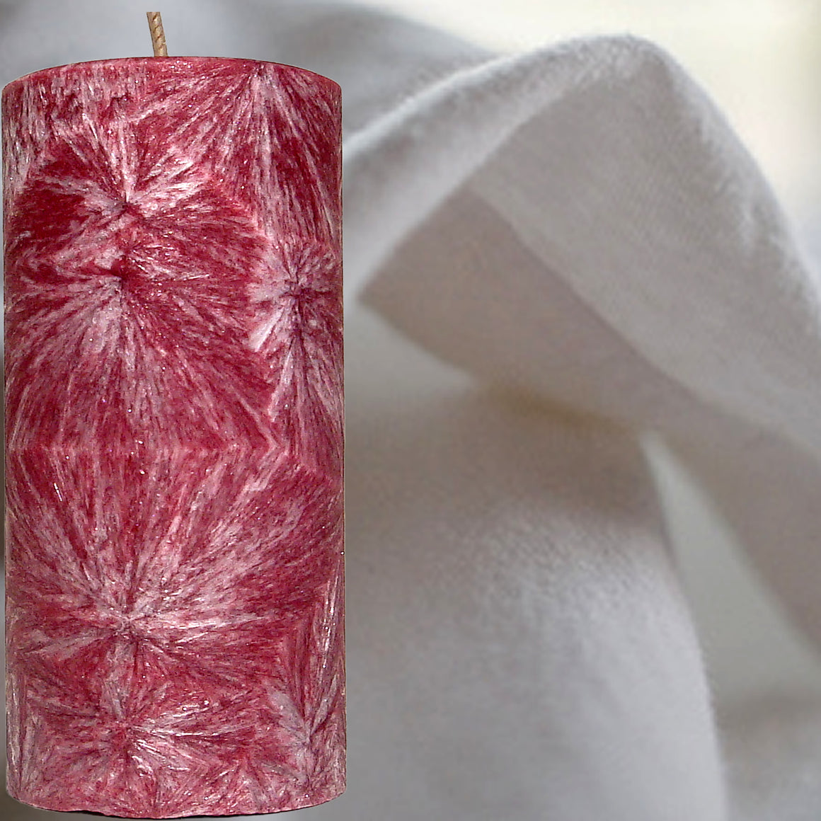 Egyptian Cotton Scented Palm Wax Pillar Candle Hand Poured