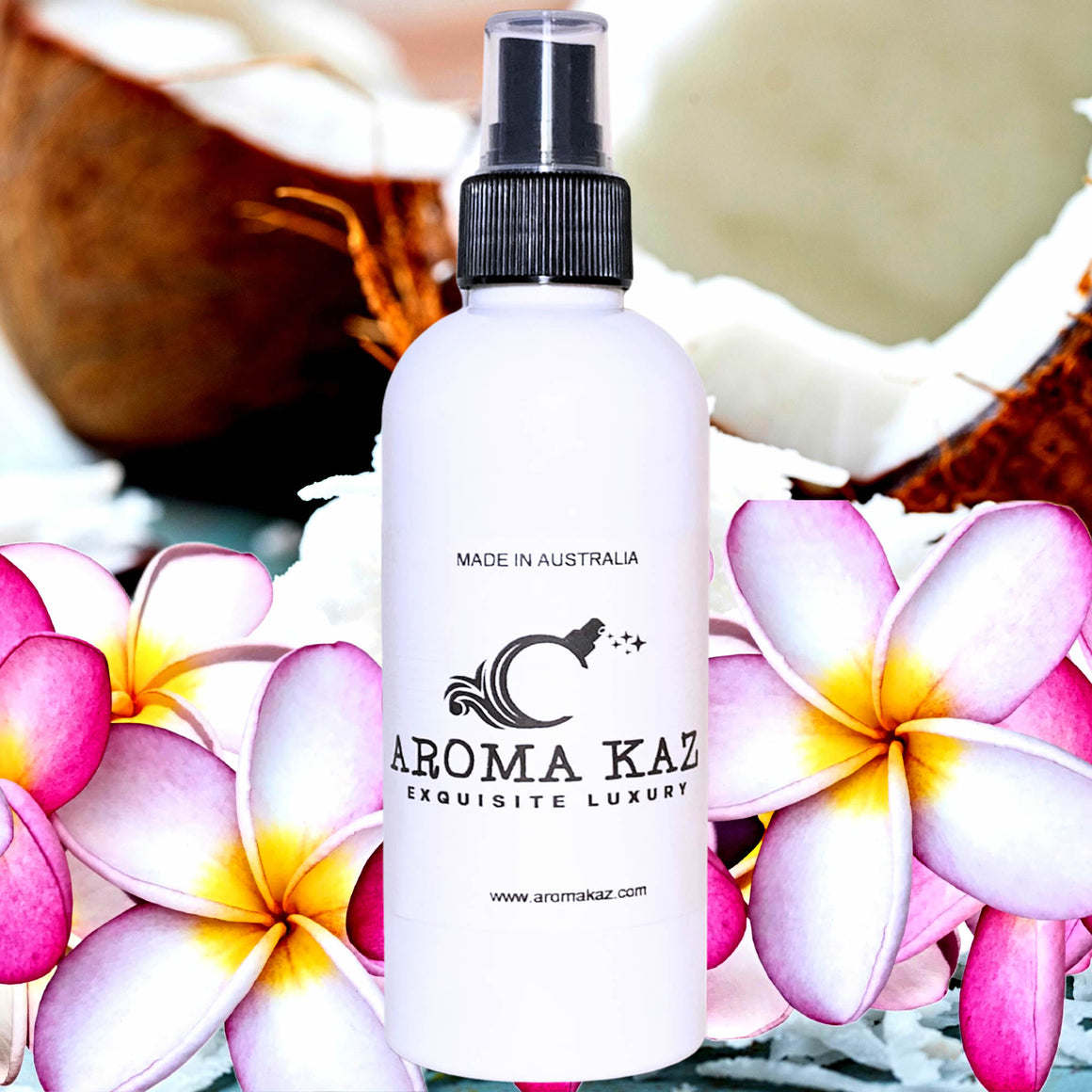 Coconut Frangipani Car Air Freshener Spray – Plant-Based, Vegan, Cruelty-Free & Pet Safe