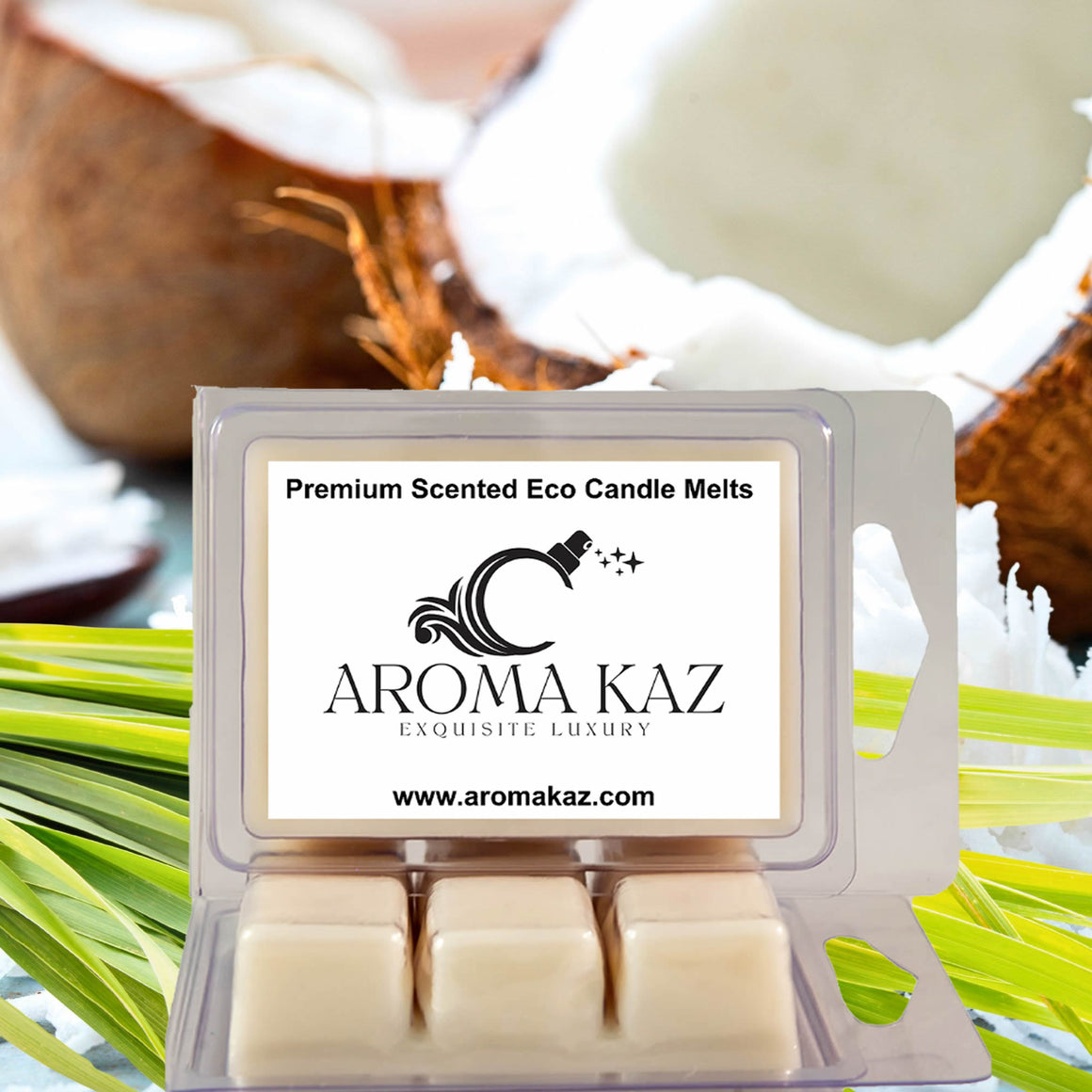 Coconut Lemongrass eco soy wax melts – vegan, cruelty-free featuring coconut and citrusy lemongrass blend, handmade in Australia.