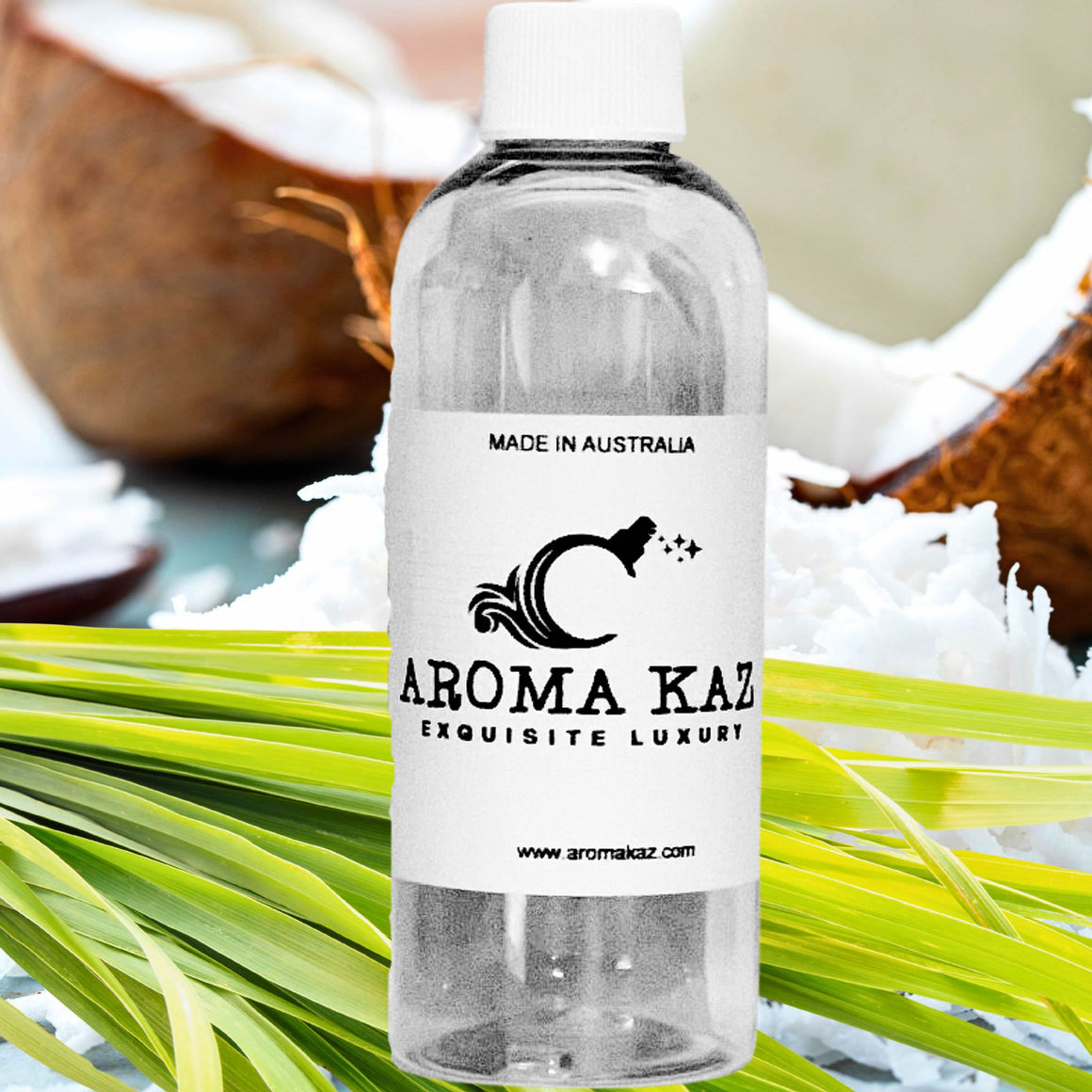 Coconut Lemongrass fragrance oil for candle making, soap making and perfume blending – vegan, cruelty-free featuring coconut and citrusy lemongrass blend, handmade in Australia.