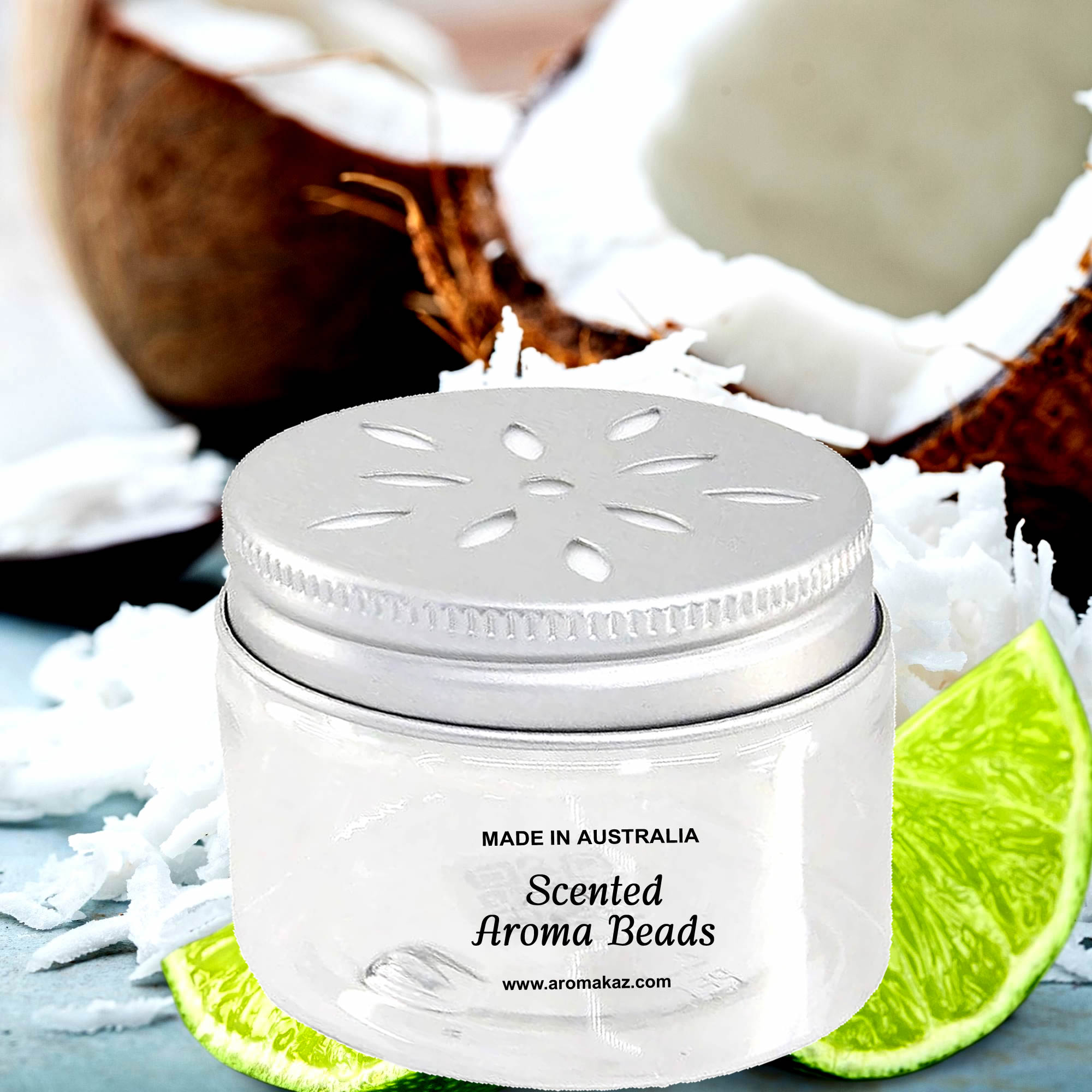 Coconut & Lime Air Freshener Aroma Beads - Room, Car, Pantry, Pet Areas, Linen