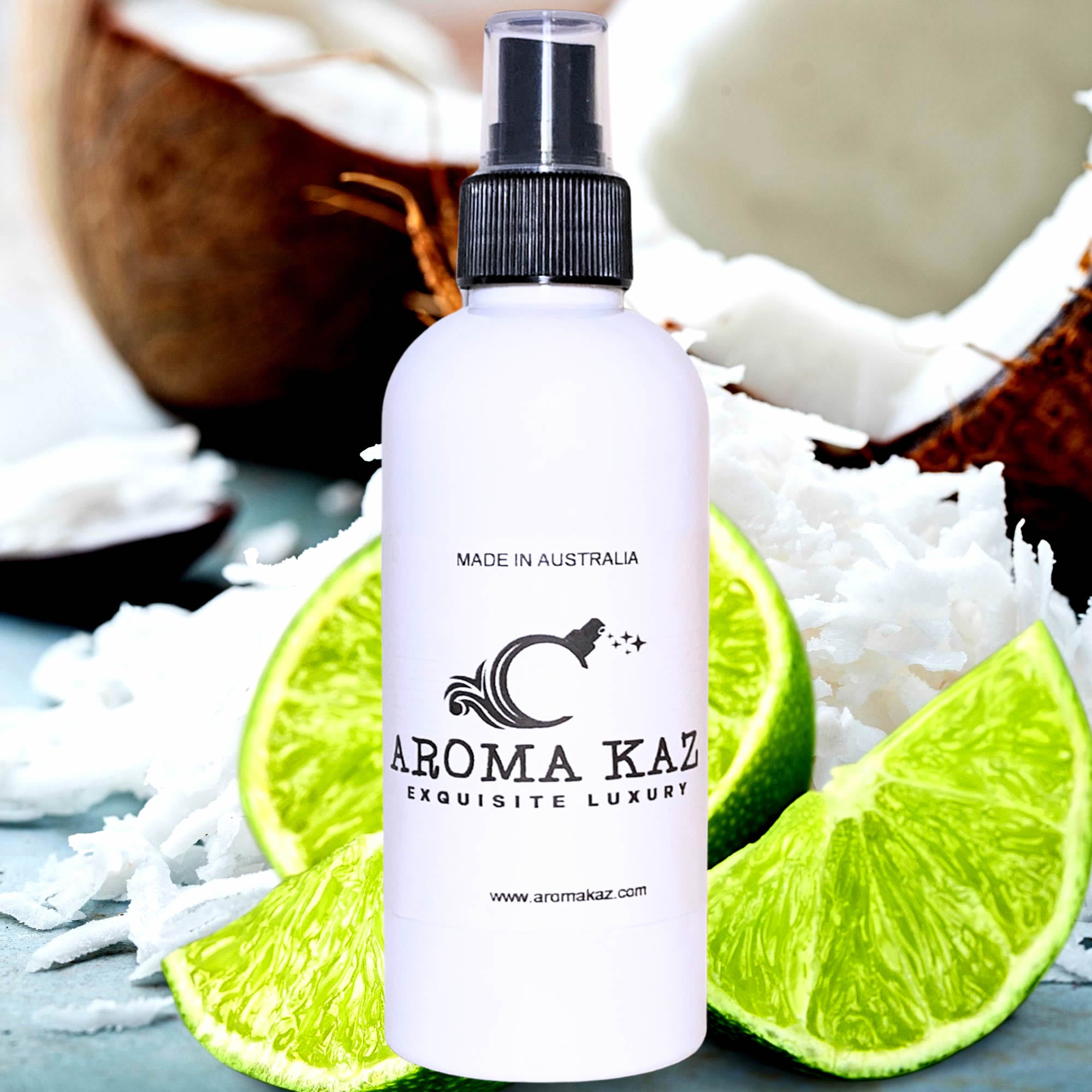 Coconut & Lime Body Spray Mist – vegan, cruelty-free body spray featuring tropical coconut and zesty lime blend, handmade in Australia.