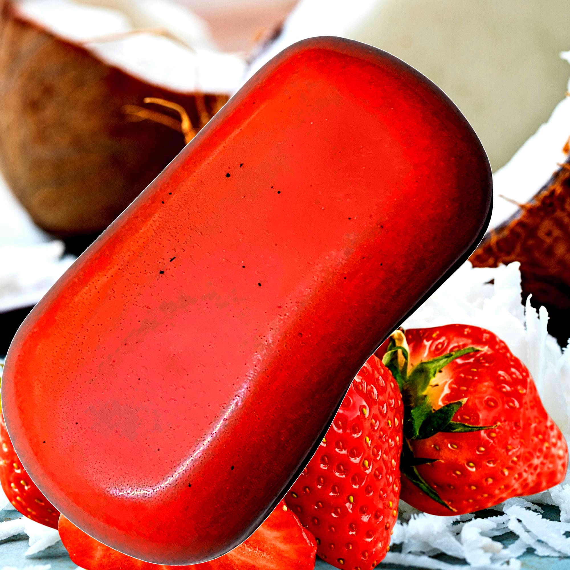 Coconut Strawberry Vegan Soap Bars Plant-Based Cruelty-Free Handcrafted