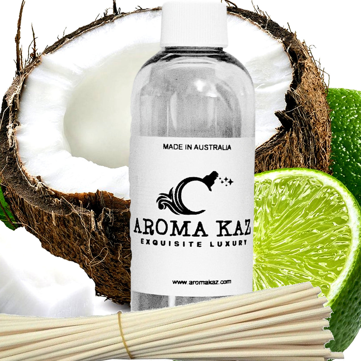 Coconut & Lime Diffuser Fragrance Oil with Reeds – Vegan Cruelty-Free Home Aroma