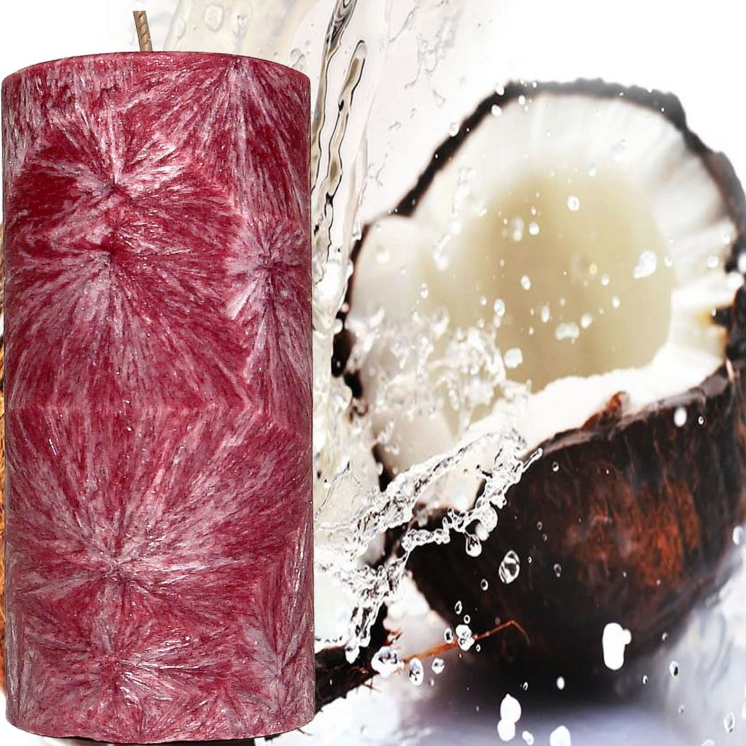 Coconut Cream Scented Palm Wax Pillar Candle