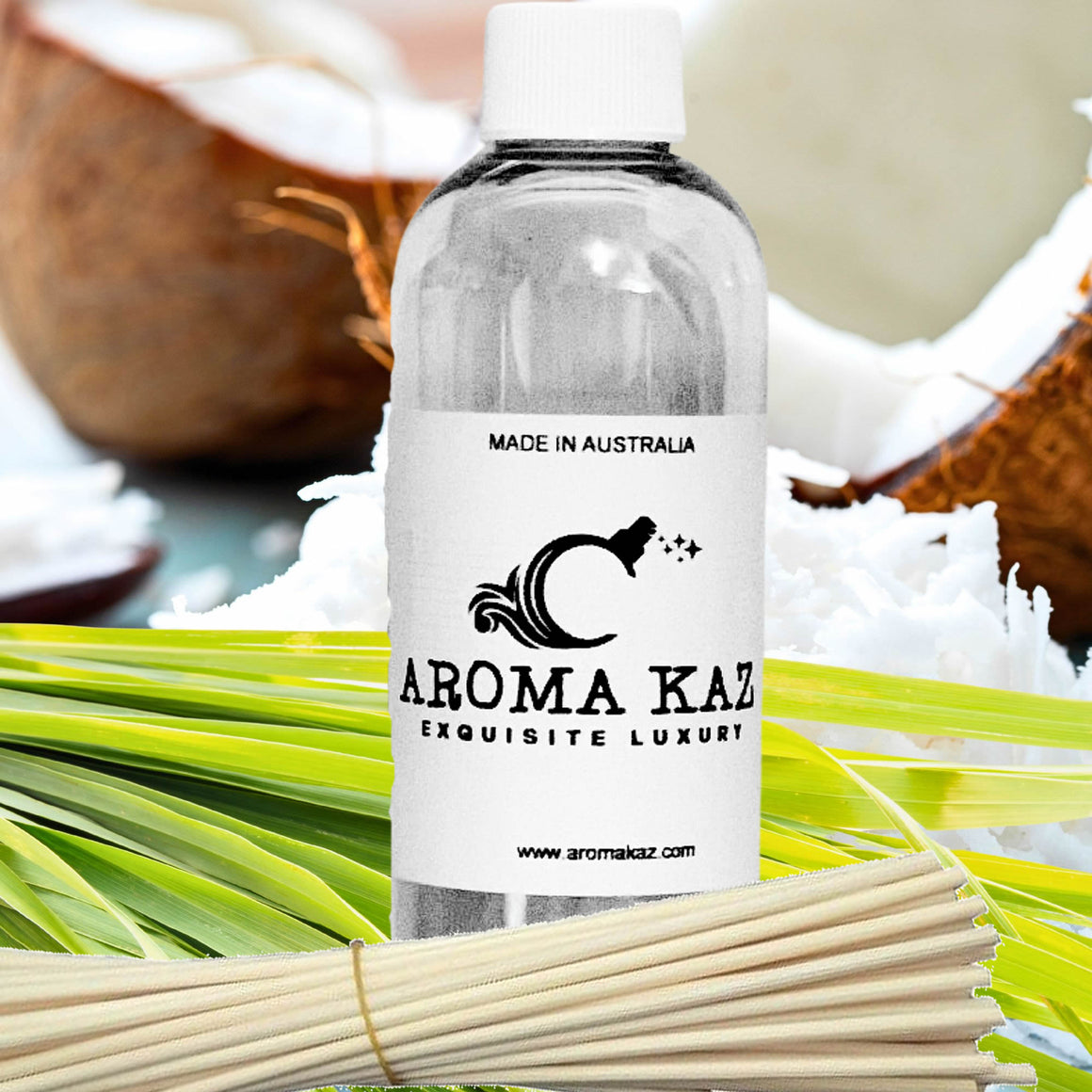 Coconut Lemongrass Diffuser Fragrance Oil with Reeds – Vegan Cruelty-Free Home Aroma