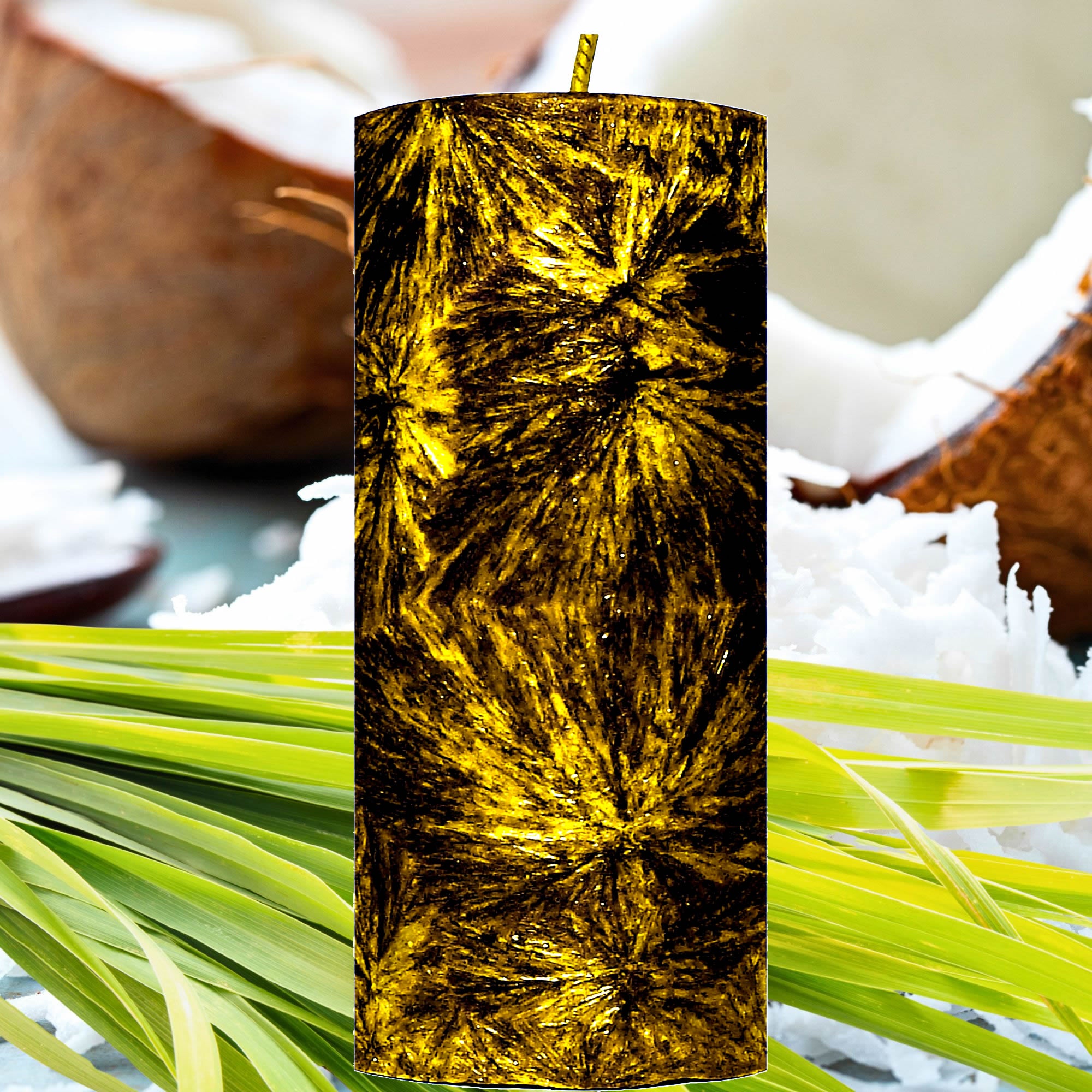 Coconut Lemongrass Pillar Candle – Plant-Based, Eco-Friendly, Vegan, Cruelty Free