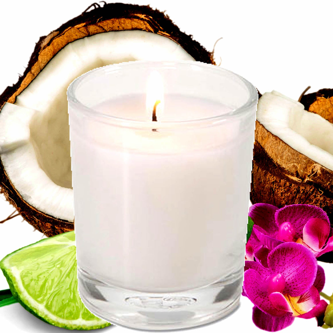 Coconut Lime Verbena Eco Soy Votive Candles – Clean Burn, Plant-Based, Vegan & Pet Safe