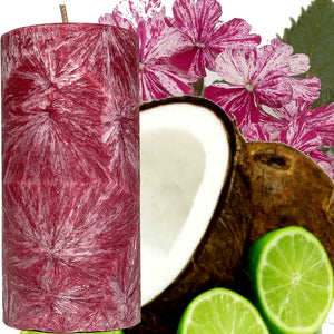 Coconut Lime Verbena Scented Palm Wax Pillar Candle